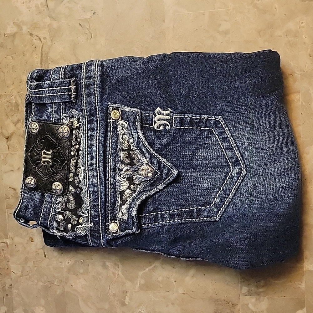 MISS ME JEANS bejeweled boot cut jeans style: JP5002-34R size 28 EUC Y2K fashion